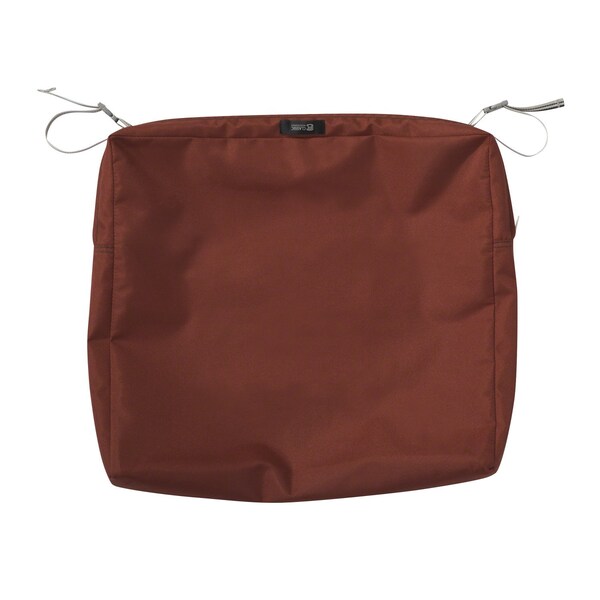 Classic Accessories Ravenna Water-Resistant 21x21x3" Patio Seat Cushion Cover, Spice 60-407-011701-RT - main